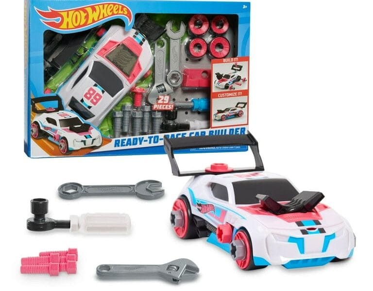 Hot Wheels Ready-to-Race Car Builder Set, Twinduction Vehicle, Kids Toys for Ages 3 up
