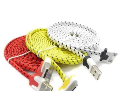Woven Style 30 Pin to USB Data / Charging Cable 2m (Orange)