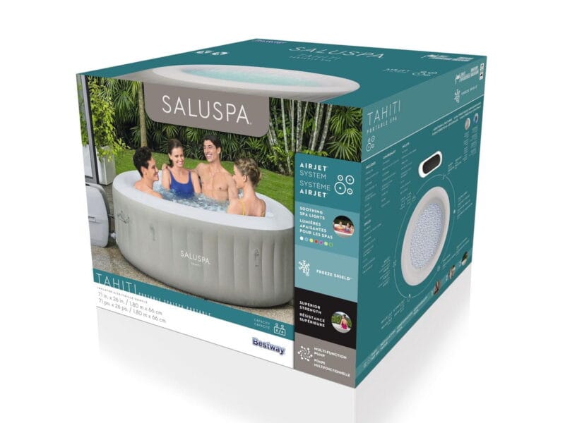 SaluSpa Tahiti AirJet Inflatable Hot Tub Spa with LED Lights 2-4 person
