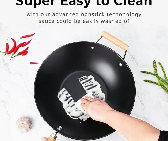 Mainstays Easy clean, hand wash recommended Carbon Steel, Non-Stick, NS Wok