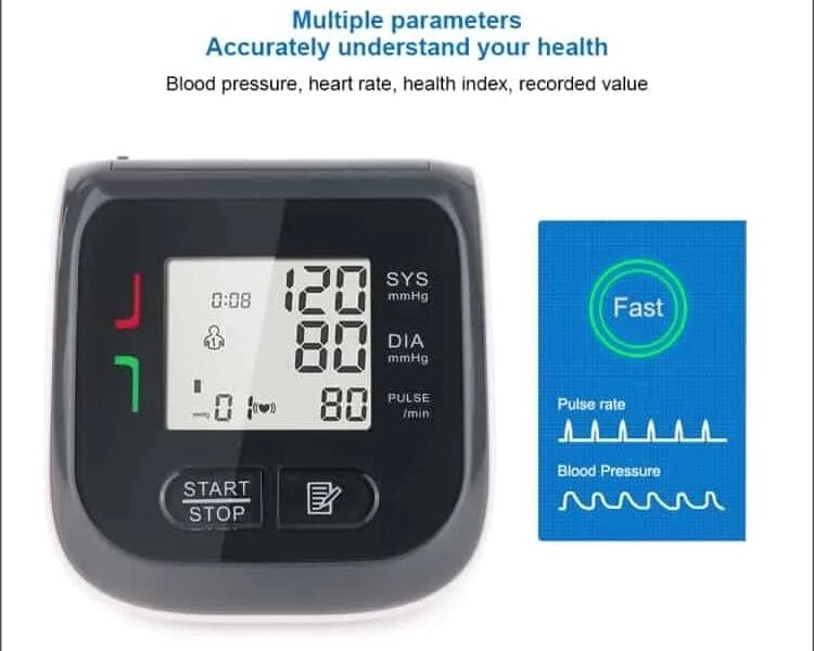 YK-BPW2 Blood Pressures Automatic Sphygmomanomet Monitor Digital Portable Tonometer Heart Rate Pulse Machine Wrist Blood Pressure