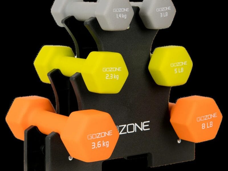 GoZone 32 LB Neoprene-Coated Dumbbell Set – Multicolor