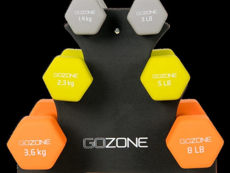 GoZone 32 LB Neoprene-Coated Dumbbell Set – Multicolor