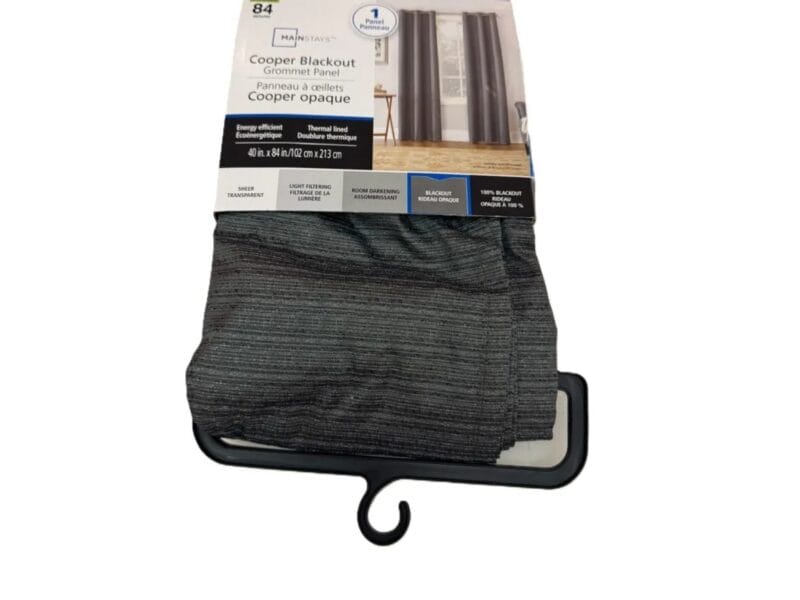 Mainstays Cooper Blackout Grommet Curtain Panel Black 40 x 84″