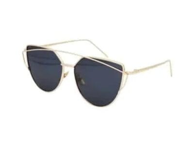 Unisex Fashion Color Film UV400 Reflective Sunglasses (Gold + Dark Grey)