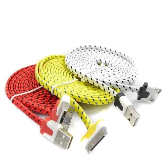 Woven Style 30 Pin to USB Data / Charging Cable 2m (Blue)