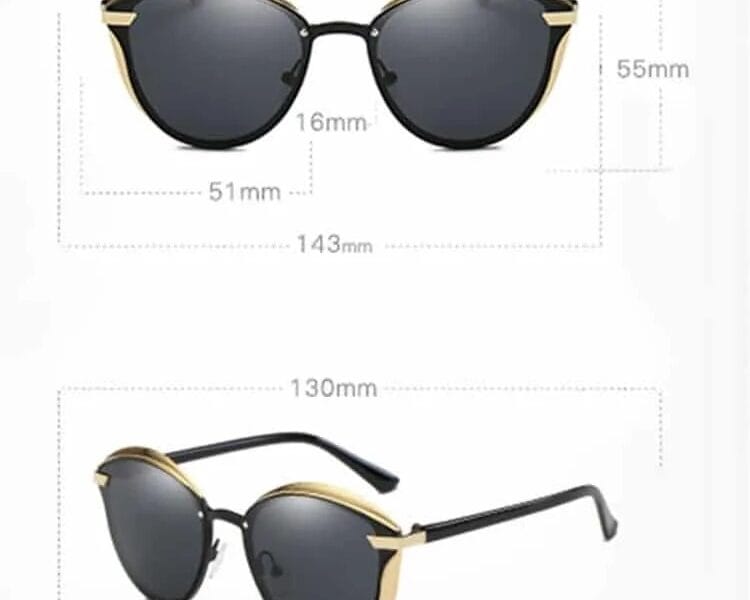 Women Fashion Retro Round Metal Frame UV400 Polarized Sunglasses (Grey)