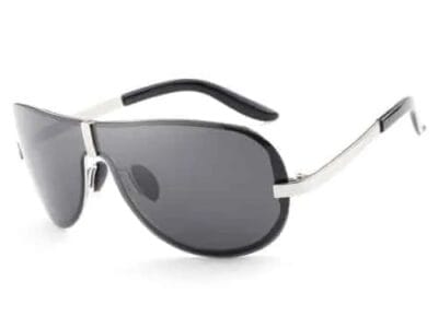 Sunglasses for Men HDCRAFTER E008 Fashion Ultraviolet-proof Polarized (Black + Selver)