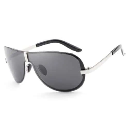 Sunglasses for Men HDCRAFTER E008 Fashion Ultraviolet-proof Polarized (Black + Selver)