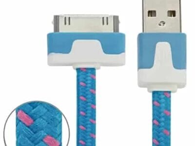 Woven Style 30 Pin to USB Data / Charging Cable 2m (Blue)