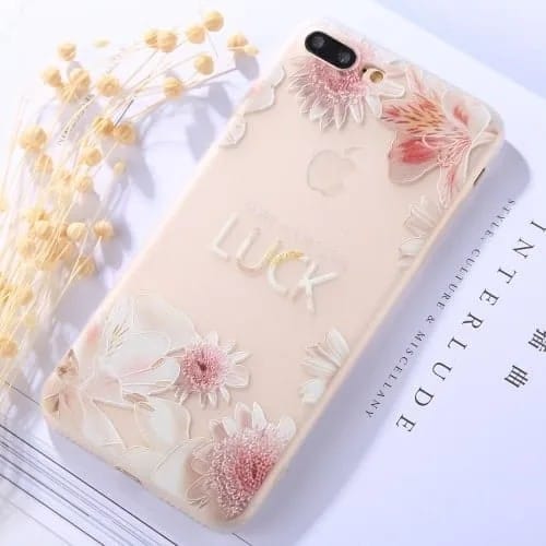 Embossment LUCK Daisy Pattern Soft TPU Protective Case – iPhone 8 Plus & 7 Plus