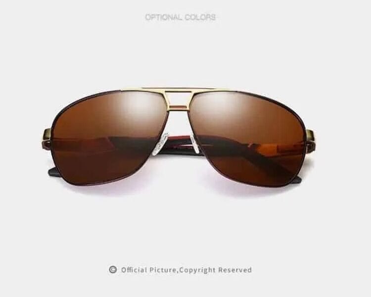 Men Fashion UV400 Aluminium-magnesium Alloy Frame Polarized Sunglasses (Gold & Tawny + Tawny)