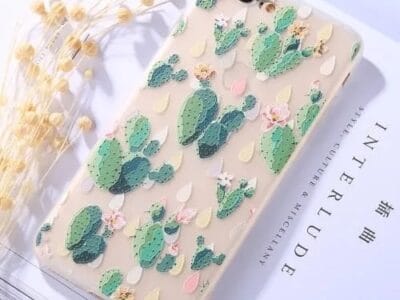 Protective Case for iPhone 8 Plus & 7 Plus Embossment Cactus Pattern Soft TPU