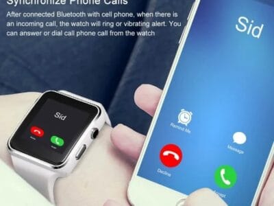 X6 Smart Watch with Camera Touch Screen Support SIM TF Card Bluetooth Smartwatch for iPhone Xiaomi Android Phone(White)