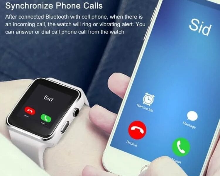 X6 Smart Watch with Camera Touch Screen Support SIM TF Card Bluetooth Smartwatch for iPhone Xiaomi Android Phone(White)