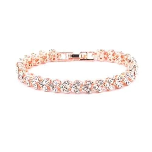 Bracelet With Artificial diamond Inlaid Glamorous Female Crystal (Rose Gold)