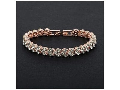 Bracelet With Artificial diamond Inlaid Glamorous Female Crystal (Rose Gold)