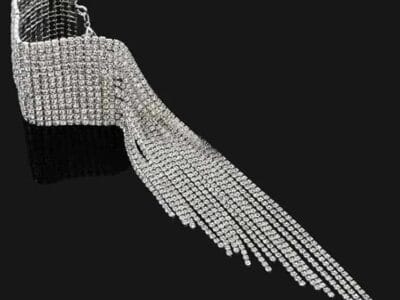 Luxury Fashion Multi-row Shining Diamond Tassel Nightclub Stage Performance Bracelet Jewelry (Platinum)