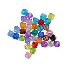 Acrylic Transparent Crystal-like Rhombus Loose Beads 1000pcs (Colour 6mm)
