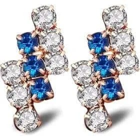 Earring For Women 1 Pair Of 18 k Gold Irregular Geometrical Sterling Silver Crystal Stud 21*9 mm (Blue)