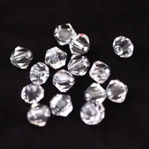 Acrylic Transparent Crystal-like Rhombus Loose Beads 1000pcs (White 6mm)