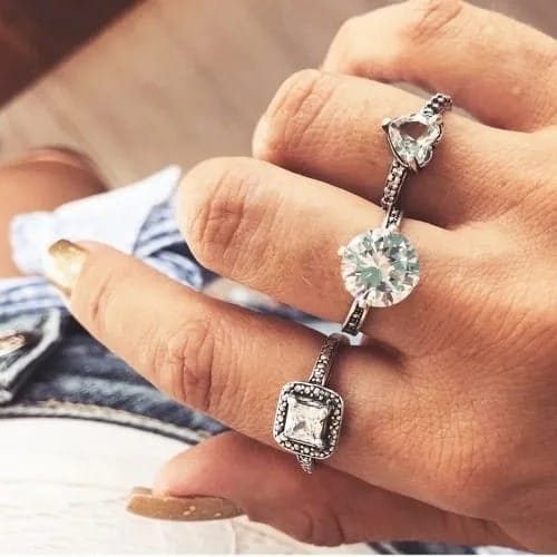 Fashion Rings With Zircon Inlaid For Women