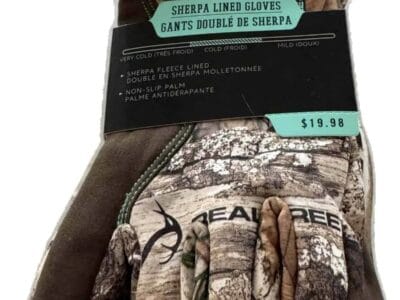REALTREE SHERPA LINED GLOVES GANTS DOUBLÉ DE SHERPA – Medium