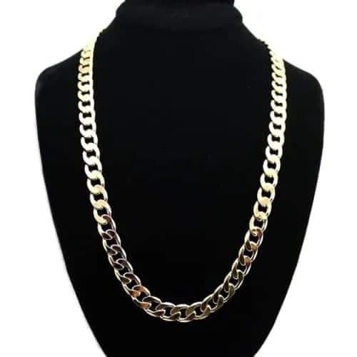 Europe and America Fashion Alloy Chain Hip Hop Simple Long Necklace (Gold)