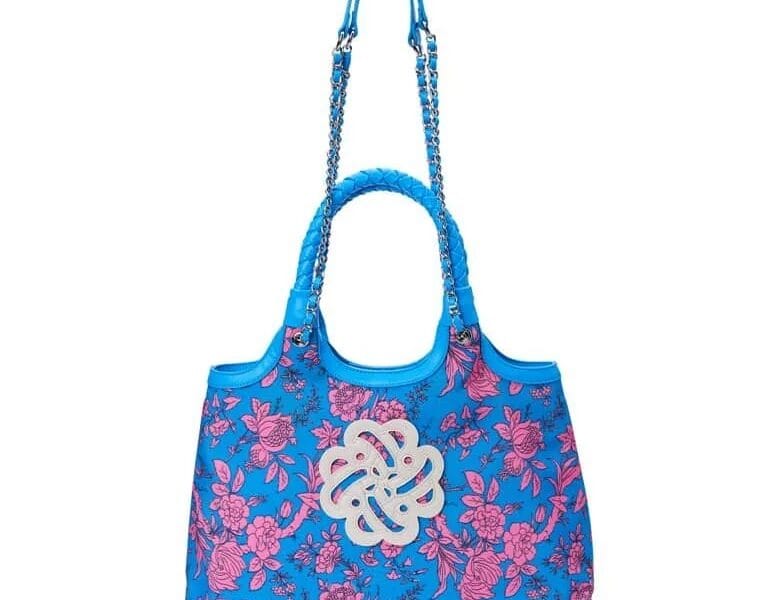 Sam & Libby Carina Women’s Medium Canvas Tote Handbag Pink and Blue