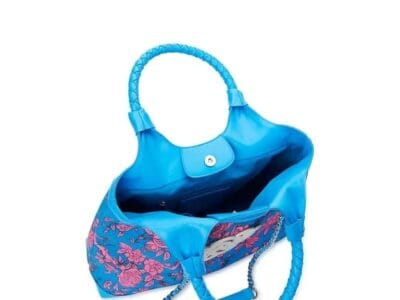 Sam & Libby Carina Women’s Medium Canvas Tote Handbag Pink and Blue