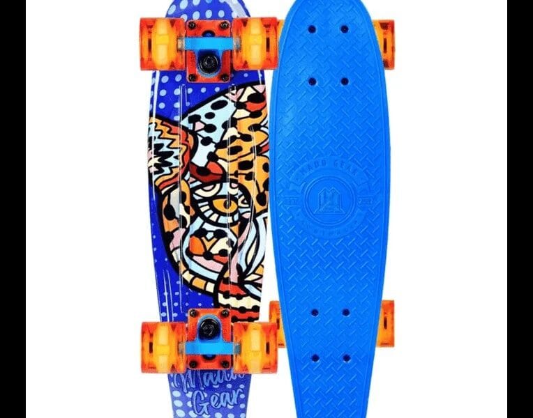 MADD GEAR Baller/Sahara Retro Board 22″ With Light Up Wheels | Skateboard for Adults Teenagers Kids | Skateboards for Kids Children Festivals Birthday Gift | Ages 5+ Years (22″ x 6″)