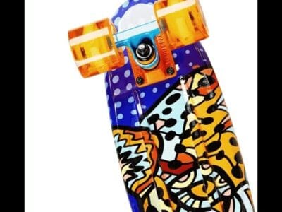 MADD GEAR Baller/Sahara Retro Board 22″ With Light Up Wheels | Skateboard for Adults Teenagers Kids | Skateboards for Kids Children Festivals Birthday Gift | Ages 5+ Years (22″ x 6″)