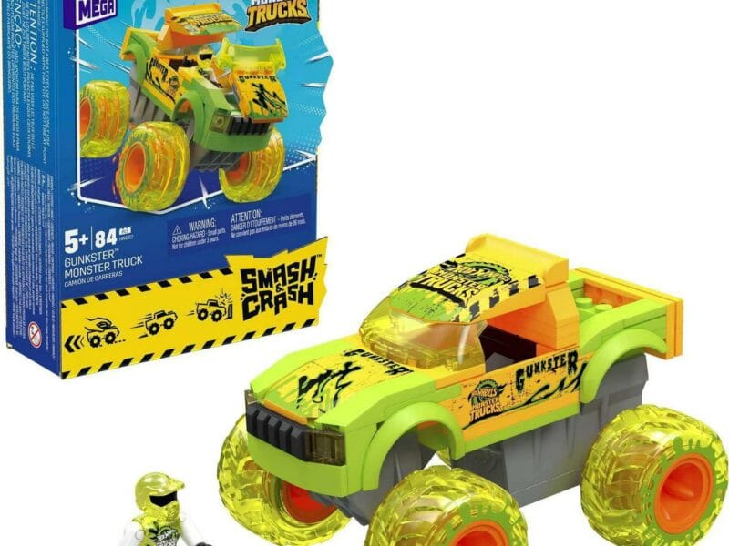 MEGA Hot Wheels Smash & Crash Gunkster Monster Truck Building Toy with 1 Figure