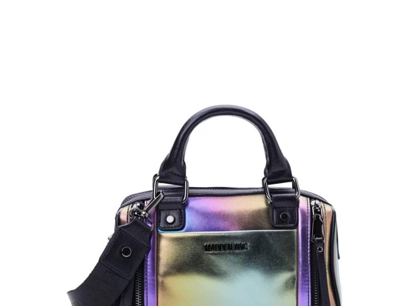 Madden NYC Women’s Multi Zipper Barrel Handbag Oil Slick