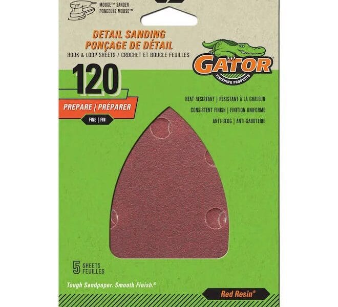 Gator Detail Sanding Sheets 120-Grit for Mouse Sander Pack of 5