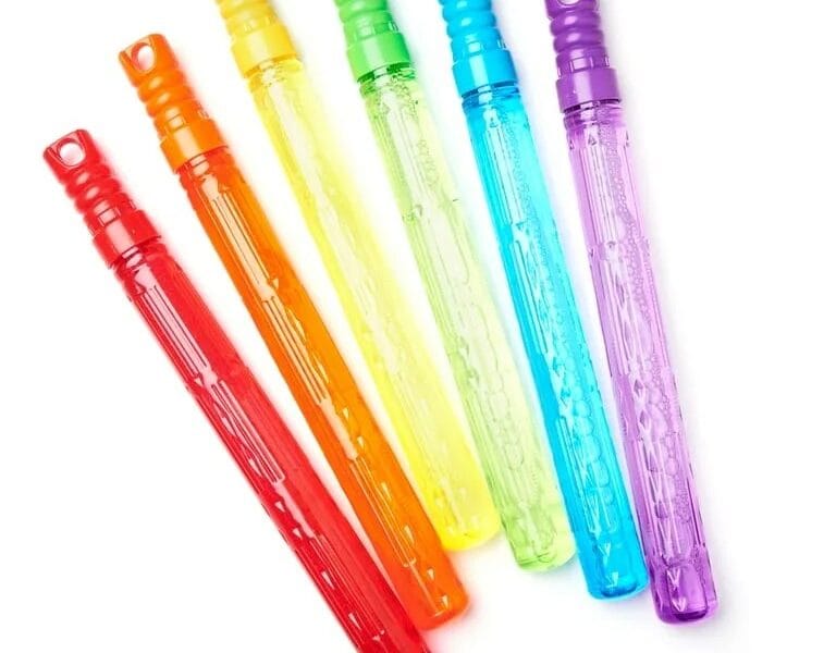 Play Day Bubble Maker Stick Toy with 30 Ounce Bubble Solution, 6 Pack, Multiple Colors, Child Ages 3+