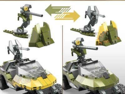 MEGA Halo Red Team Warthog Rescue Building Toy Car Kit with 3 Figures