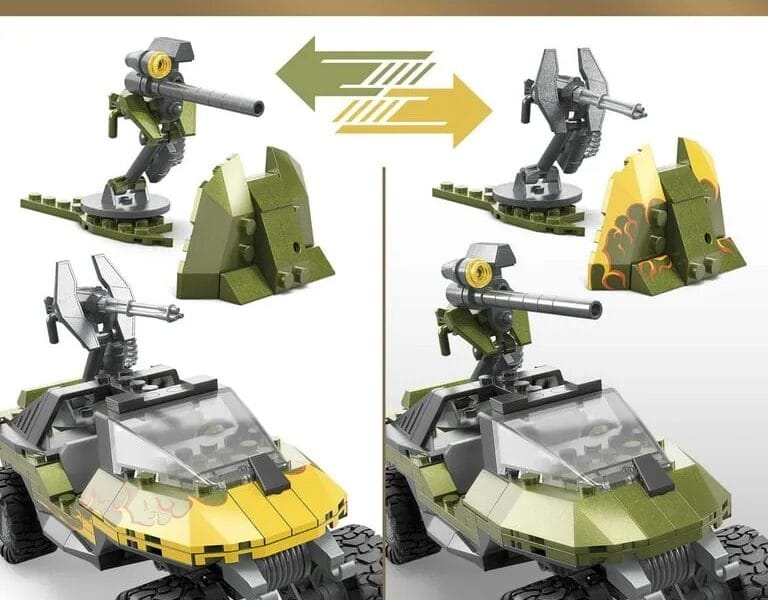 MEGA Halo Red Team Warthog Rescue Building Toy Car Kit with 3 Figures