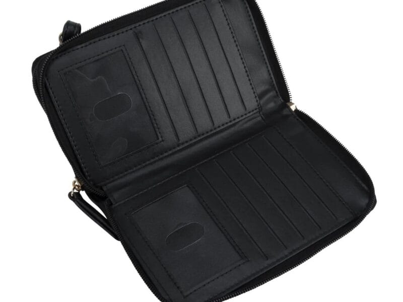 Time and Thru Linear Quilt Ladies Double Zip String Wallet Large string wallet