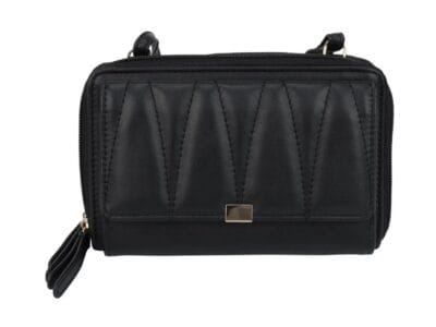 Time and Thru Linear Quilt Ladies Double Zip String Wallet Large string wallet