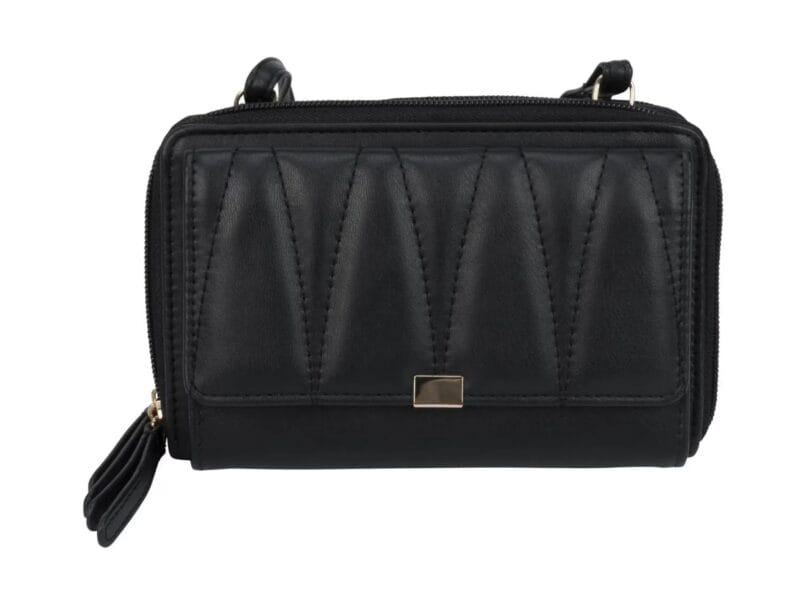 Time and Thru Linear Quilt Ladies Double Zip String Wallet Large string wallet