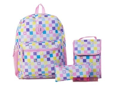 Jetstream 4pcs Full School Day Backpack set Pastel Checkers