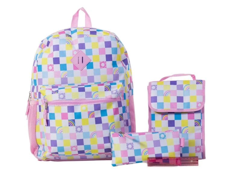 Jetstream 4pcs Full School Day Backpack set Pastel Checkers