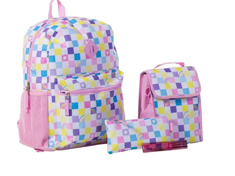 Jetstream 4pcs Full School Day Backpack set Pastel Checkers