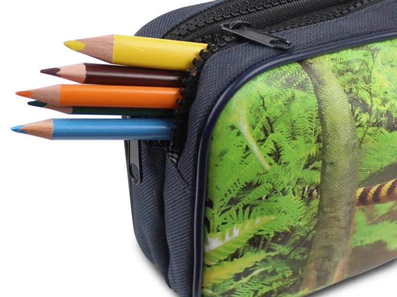 Pen + Gear Dinosaur 2 Zip Pencil Pouch with Velociraptor Design