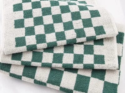 QIUTIAN 3pcs Luxury Checkered Bath Towels Set 2pcs 35x75cm and 1pcs 70x140cm Cotton Plaid Skin-Friendly Bathroom Face Hand Hair Towels