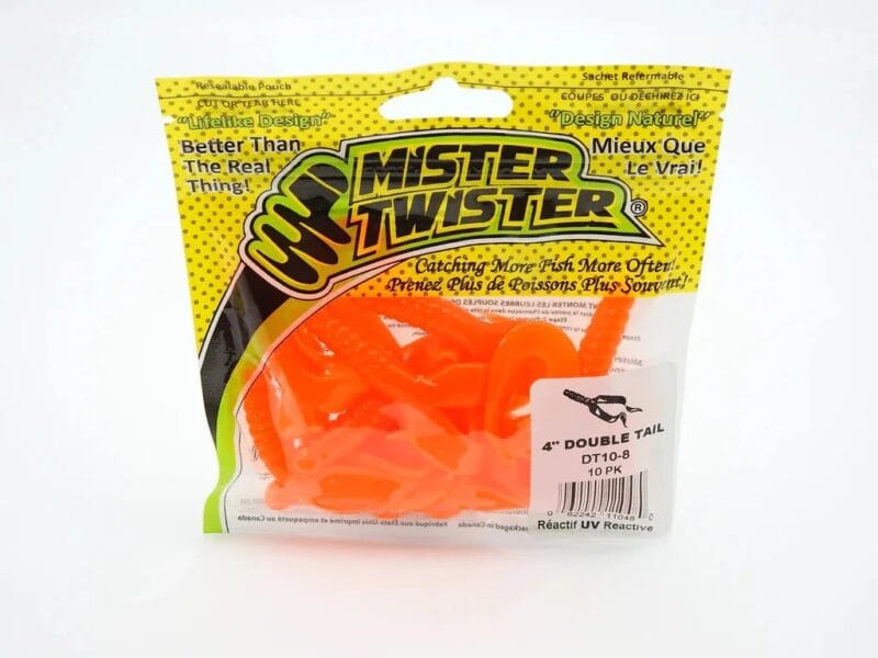 Mister Twister 4″ Double Tail Grub Orange