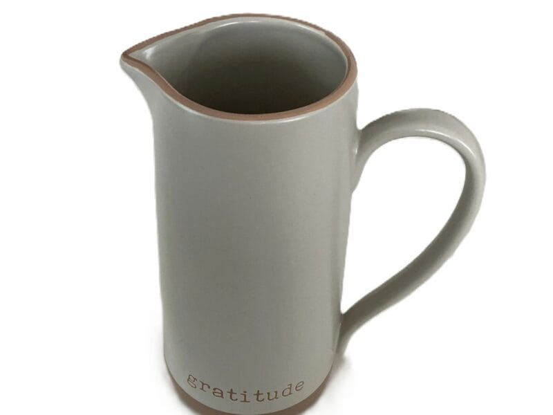 Cream Stonewere Gratitude Pitcher