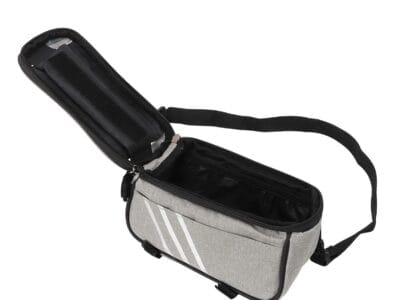 Bike Phone Front Frame Bag, Transparent Grey Bike Phone Pouch 600D Frosted Cloth High For Cycling