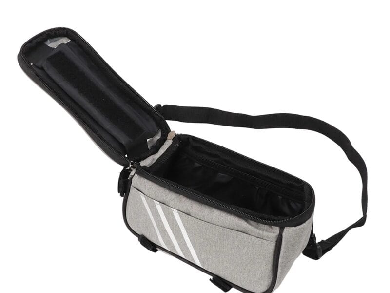 Bike Phone Front Frame Bag, Transparent Grey Bike Phone Pouch 600D Frosted Cloth High For Cycling